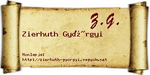 Zierhuth Györgyi névjegykártya